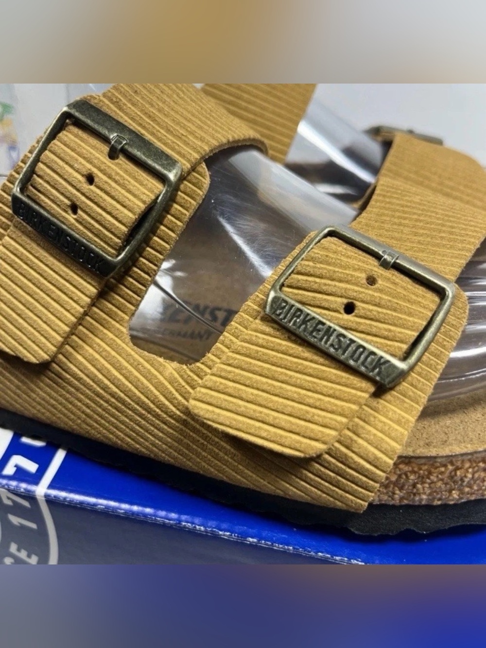 Birkenstock 💅 Arizona Corduroy Suede Cork Embossed Brown Sandals 6 6.5 37 41 - Picture 9 of 10